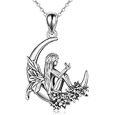 CUPENDA Sterling Silver Cute Animal Pendant Necklace Fox/Snake/Unicorn/Owl on Moon/Rabbit/Horse Necklace Jewelry for Women Mom Sister