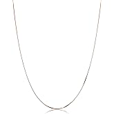 Kooljewelry 14k Solid Rose Gold Box Chain Necklace For Women - Real Gold (0.6mm, 0.7mm, 0.8mm or 1.0mm - sizes from 14 to 30 inches long)