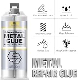 DecorRom 2 Part Metal Repair Epoxy Glue 100ml Heavy Duty Waterproof Weld view 3