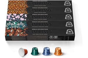Nespresso Capsules Original Line, Morning Lungo Blends Variety Pack, Mild to Medium to Dark Roast Coffee, 50-Count Coffee Pods