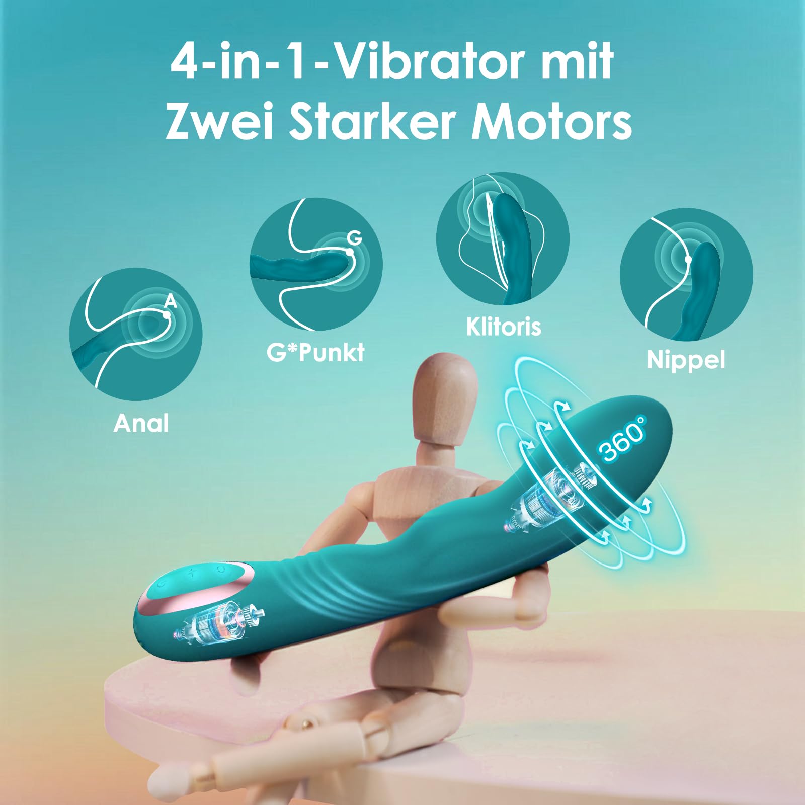 Vibrator für Sie G-Punkt, Vibration für Frauen mit 3 Rotationsmodi und 10 Vibrationsmodi,Leiser Dildo Vibratoren,Sex Spielzeug für die Frau,Sex Toys Vibratorensets für Frauen,Wellendesign Sexspielzeug
