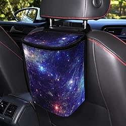 Renewold Car Trash Can with Zipper Lid, Galaxy
