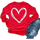 Yimoya Valentine Sweatshirt - Women's Cute Leopard Love Heart Shirt Gift