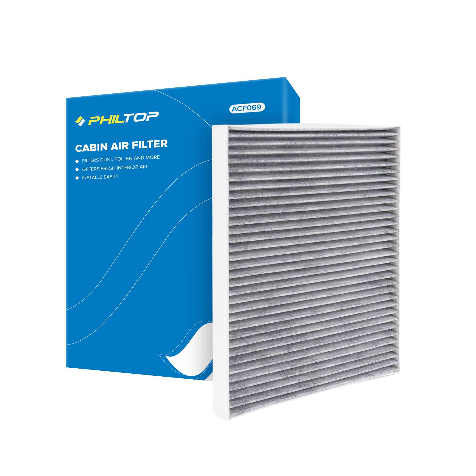 Photo 1 of PHILTOP Cabin Air Filter, Replace for CF10360, Escalade 2003-2004, Silverado 2003-2004, Sierra Yukon 2003-2004, H2 2003-2009, Premium Cabin Filter w/Activated Carbon