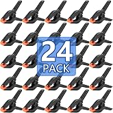 24 Pack 3.5 inch Plastic Spring Clamps, Backdrop Clips | Black Heavy Duty Clips, Plastic Clamps for Crafts, Backdrop Stand, Woodworking, Photography