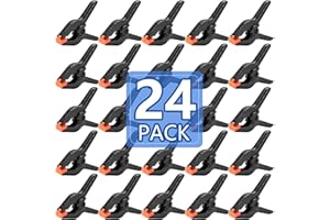 NUITPY 24 Pack 3.5 inch Plastic Spring Clamps, Black Heavy Duty Clips, Backdrop Clips, Plastic Clamps for Crafts, Backdrop Stand, Woodworking, Photography
