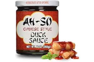 AH SO Ah-So Duck Sauce 10 oz Jar – Sweet & Tangy Chinese-Style Dipping Sauce for Egg Rolls, Wontons & Appetizers; Great Glaze for Chicken, Pork & Wings.
