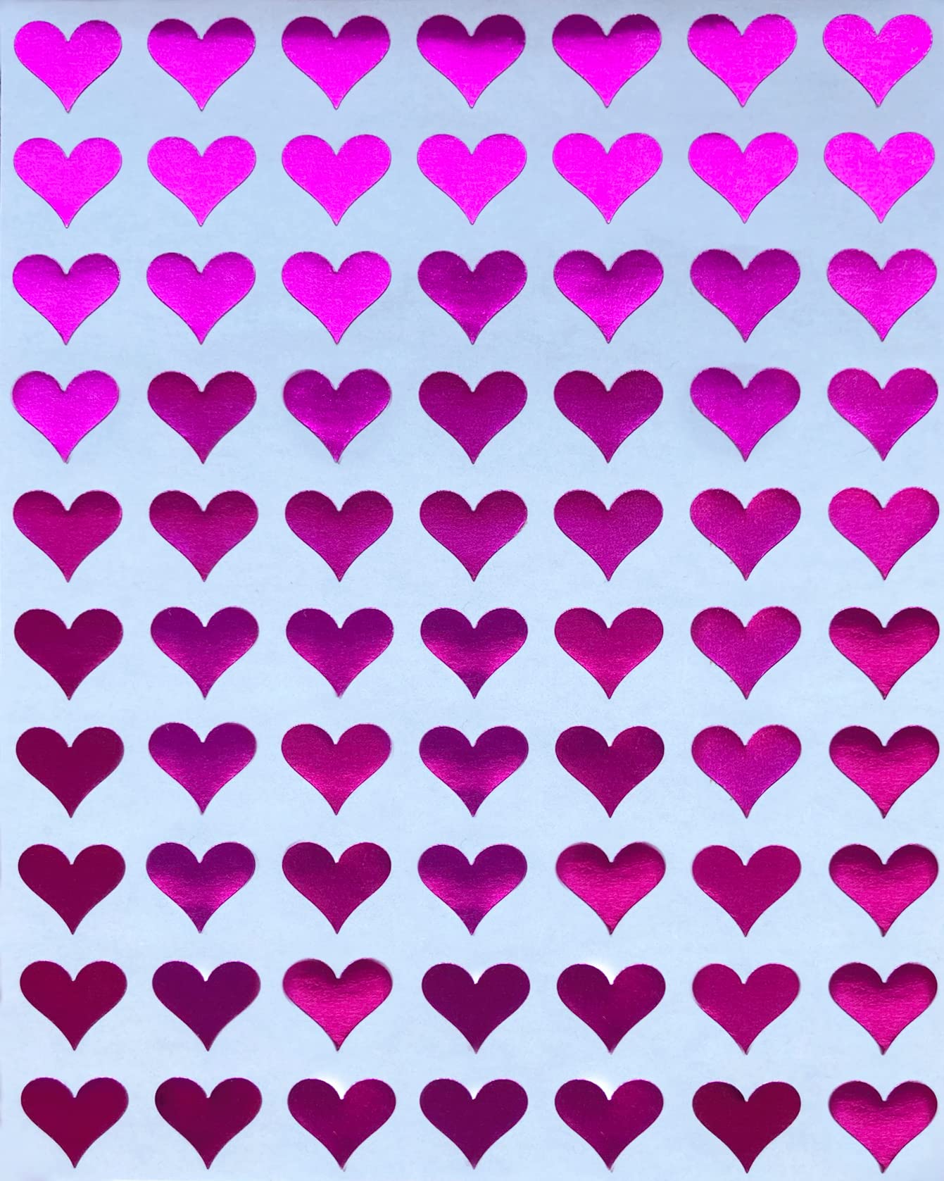 Royal Green 13MM (1.3CM) Metallic Pink Valentine's Sticker 0.5 Inch Love Heart Shape Decorative Label - 1050 Pack — image 1