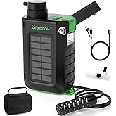 Electric Portable Water Filter Camping - High Precision Water Purifier System with Solar/Hand-Crank/USB Charging, Emergency L