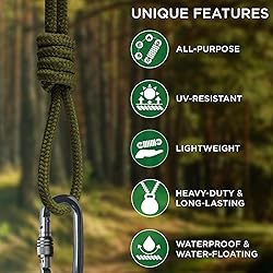 TECEUM Rope – 90 Feet x 3/8 Inch (10mm) – Army