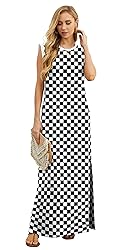 GRECERELLE Womens Summer Casual Round Neck Split