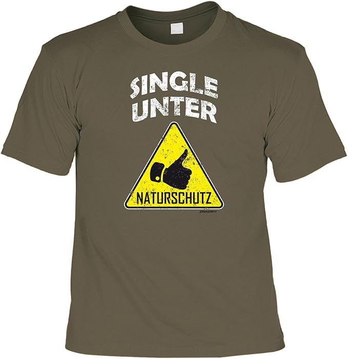 Goodman Design Lustiges Flirt Spruche T Shirt Fur Singles Single Single Unter Naturschutz Party Funshirt Amazon De Bekleidung