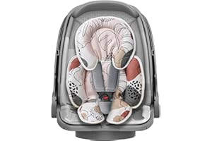 E1F1NN DOT Baby Car seat Head Support, 2-in-1 Infant Car Seat Insert for Newborn Girls Boys Extra Soft Baby Support Pillow Cushion for Carseats, Strollers, Swings and Bouncers