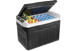 Feelfunn 12V Refrigerator - 32QT(30L) Electric Cooler 12/24V DC&110-240V AC, Fast Cooling Portable Freezer for Camping Travel Outdoor Truck RV SUV, Car Fridge -4~68°F