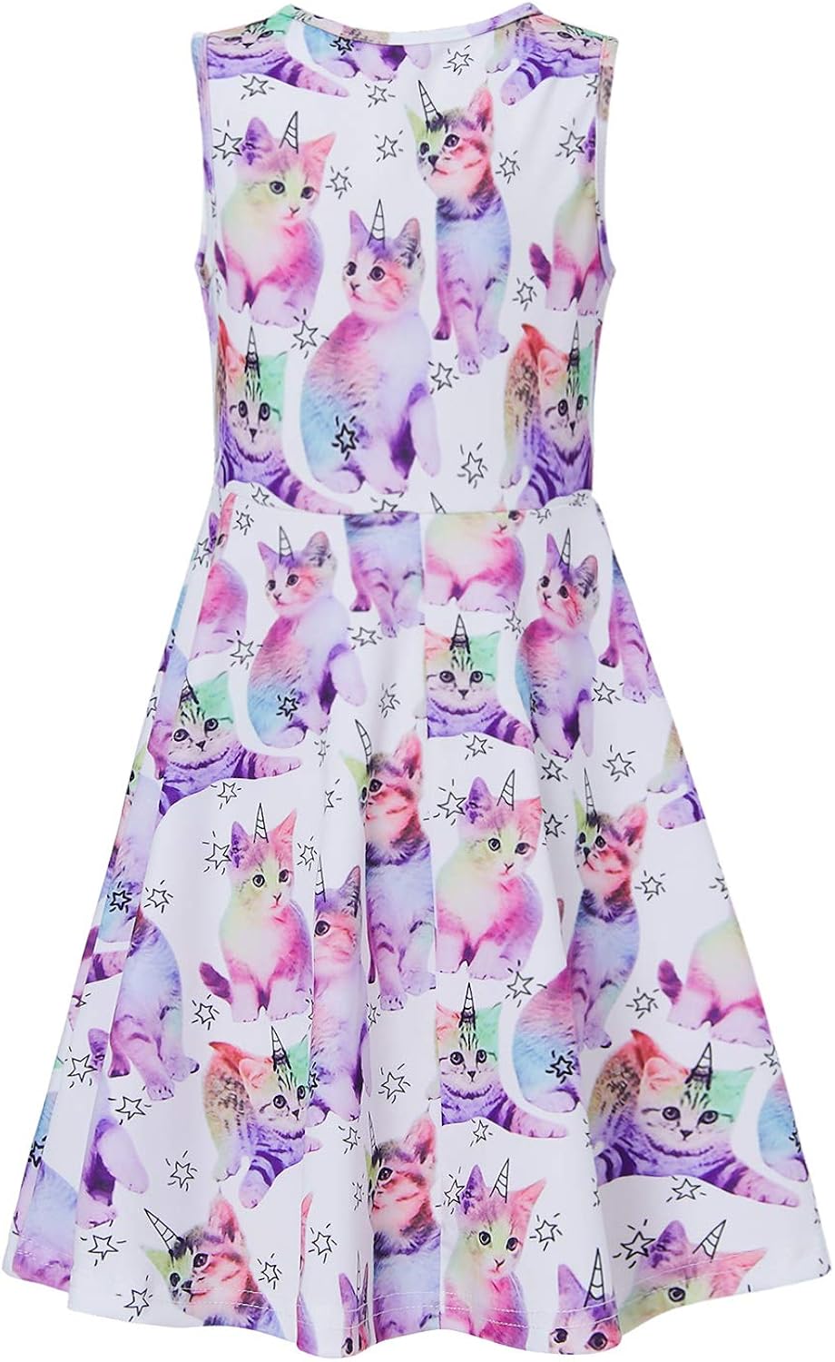 Ahegao Girl's Floral Sleeveless Dresses Kids One Piece Sundress for Casual School 4-13 Years Old: Clothing