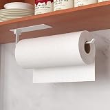 niffgaff White Under Cabinet Paper Towel Holder Stainless Steel 12.2in