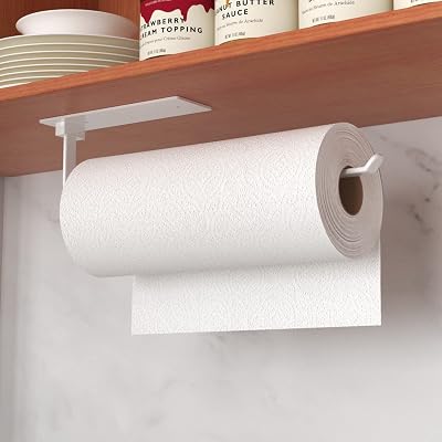 niffgaff White Under Cabinet Paper Towel Holder Stainless Steel 12.2in