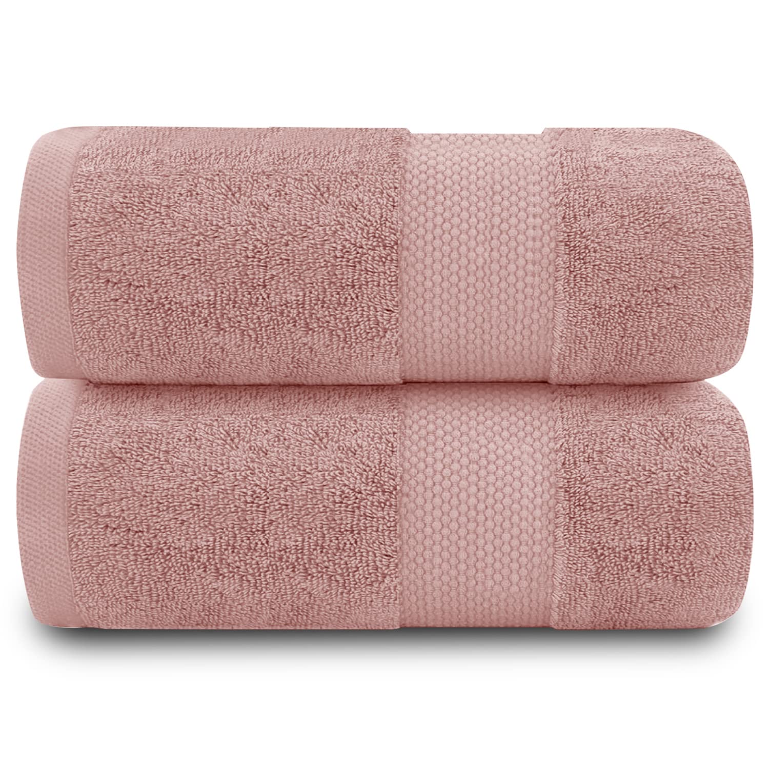 GC GAVENO CAVAILIA Soft Bath Towel Set | 2 Pieces Egyptian Cotton Bathroom Towel | 700 GSM Hotel Collection Towels | Water Absorbent Towels Sets, Blush Pink, 70X125