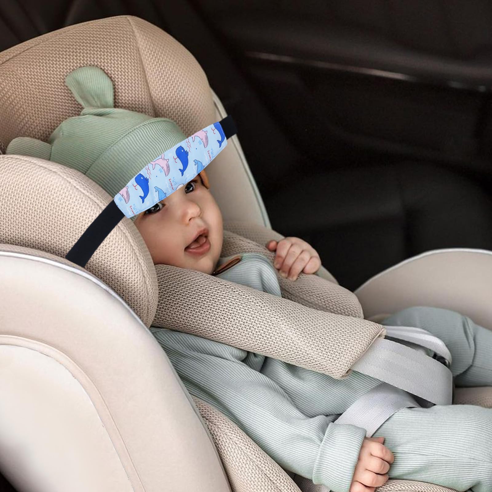 Naturahand 3 Pcs Baby Head Support Band for Stroller Car Seat Neck Relief Strap Headrest for Sleeping Traveling Head Holder for Toddler Kids Children Child Baby Infant