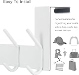 WEBI Over The Door Hook 6 Hooks White Door Hanger No Drilling view 6