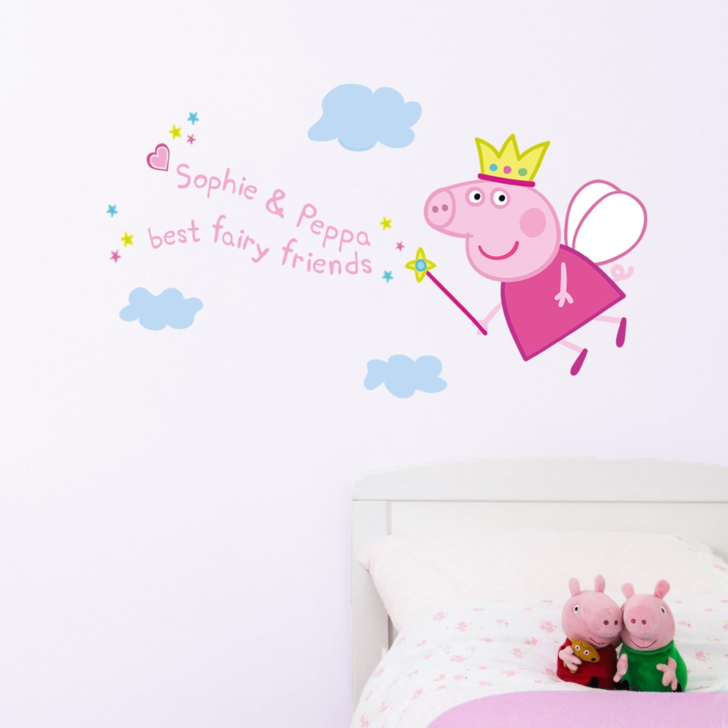 Personalised Fairy Princess Peppa Pig Wall Stickers Regular Size