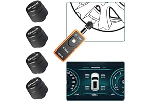 Masoll TPMS Sensor for GM Chevy Chevrolet Silverado Buick Cadillac GMC, Gen 2 TPMS Sensors Set of 4 with 1 TPMS relearn Tool, External Tire Pressure Sensor, Easy to Install