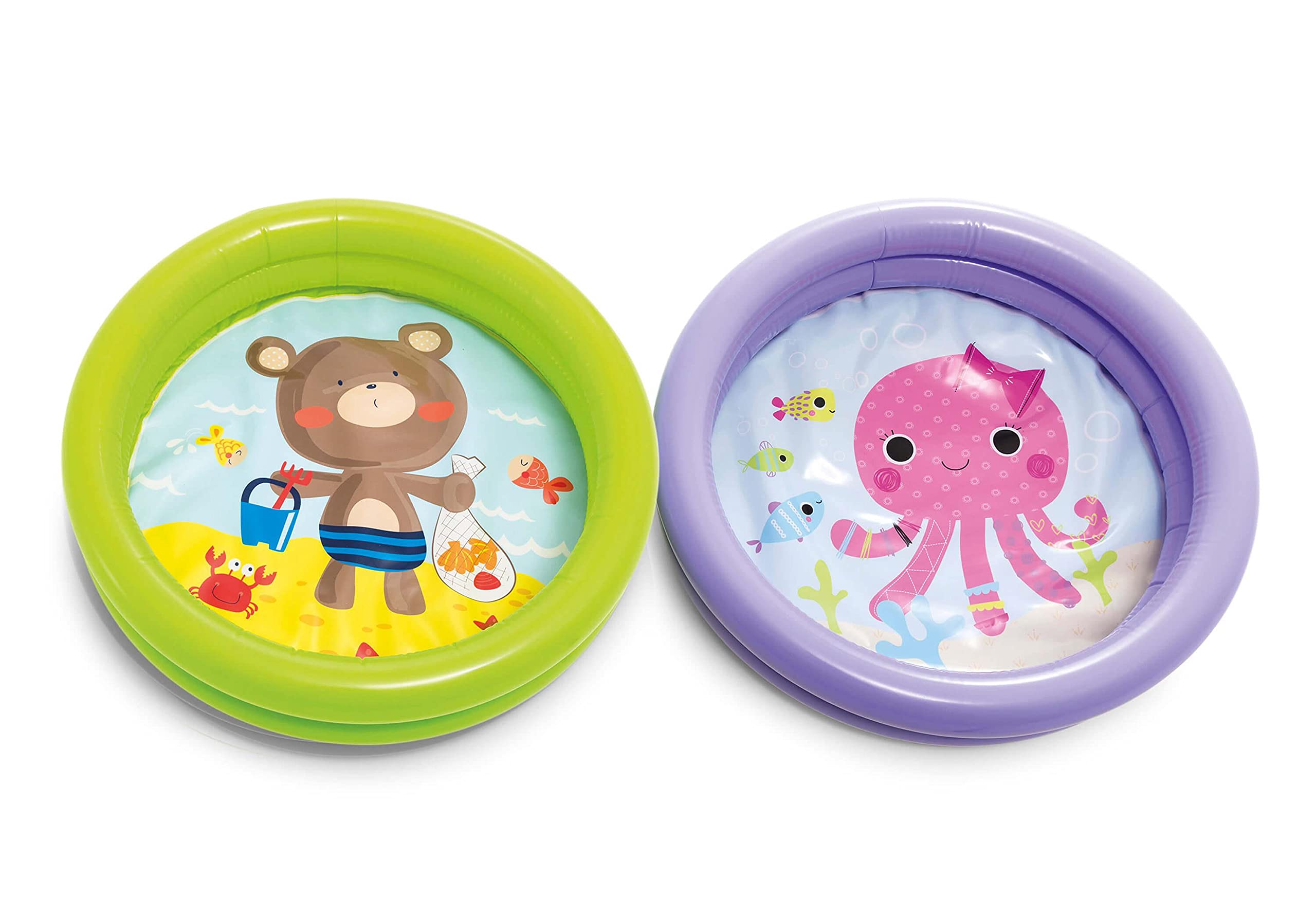 Intex Splash Pool, 24" x 6", Round, Multicolor, My First Pool - Turtle, Baby & Kid, Foldable, Lightweight, Portable, 15 Liters, Polyvinyl Chloride (PVC), Unisex-Kids