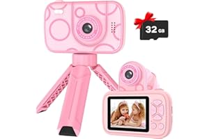 Teslahero Kids Camera Toys for 3-12 Years Old Boys Girls,Children's Camera with Flip-up Lens for Selfie & Video,HD Digital Camera,Christmas Birthday Party Gifts for Child Age 3 4 5 6 7 8 9 (Pink)