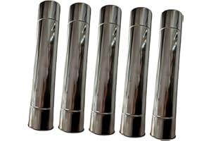 Generic 5Pcs Stovepipe Chimney Tube Thickened Stainless Steel 2.76'' Diameter Chimney Flue for Indoor, Outdoor, Wood Burner H