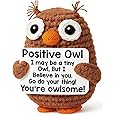 Hweijm Fathers Day Father Gifts for Dad Husband from Daughter Wife Son, Graduation Birthday Teacher Appreciation Gifts Stepdad Fathers Day for Papa Bonus Dad Grandpa, Handmade Positive Crochet Owl