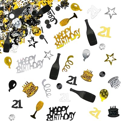Giftota 21st Birthday Confetti Gold Black 30g Table Decor New