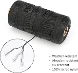 G2PLUS 2.0mm Black Nylon String Cord 130M Twisted Mason Line for Bricklaying DIY view 3