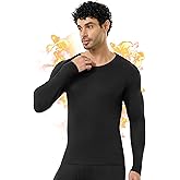 FORVEVO Merino Wool Base Layer Mens, 100% Merino Wool Long Sleeve Shirts, Heavyweight Midweight Thermal Underwear Tops(S-2XL)