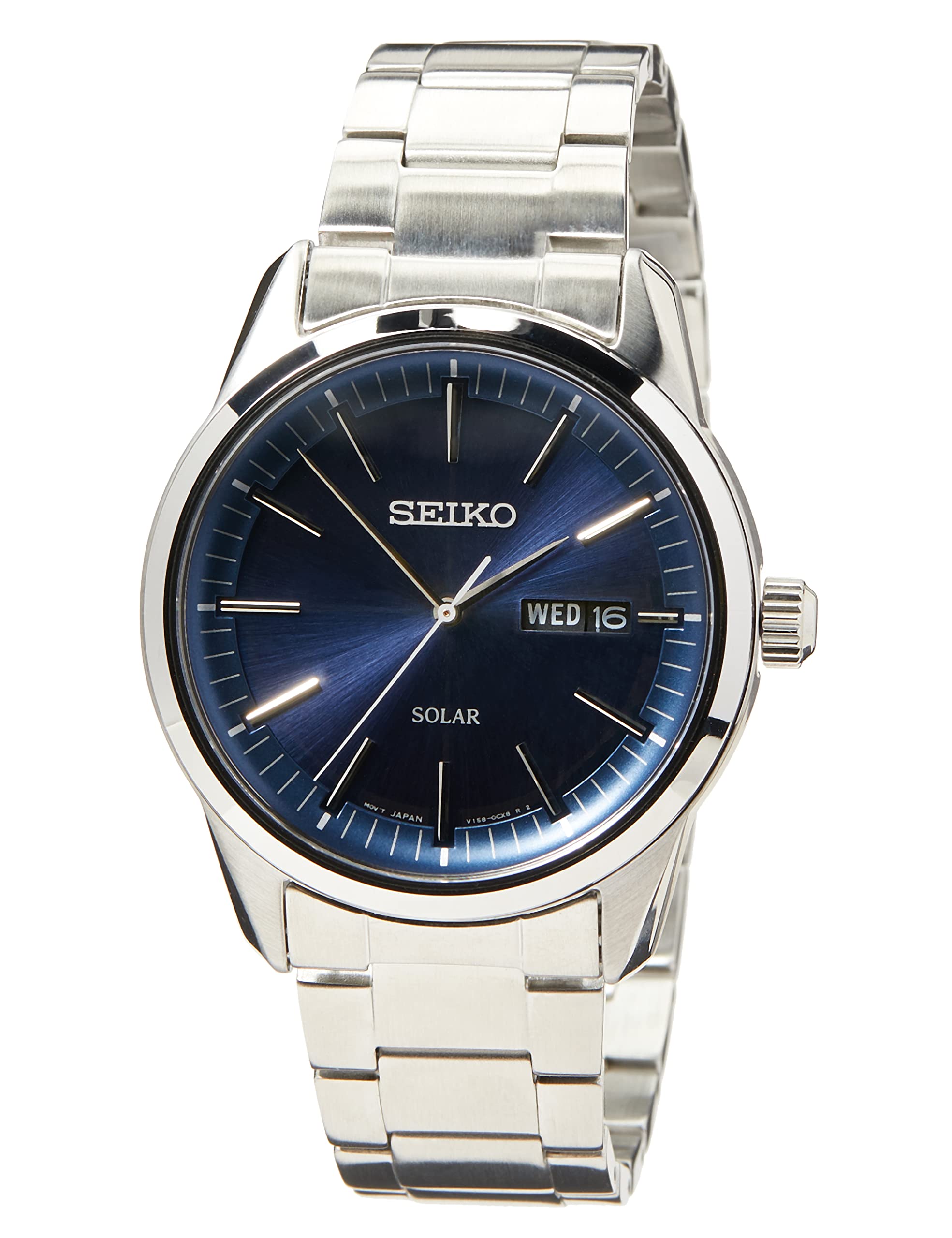 Seiko Solar Men's Watch Stainless Steel Metal Strap SNE525P1