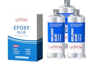 Flinemon Metal Repair Glue, Metal Welding Glue, 2 Part Glue for Metal to Metal, Metal Filler Putty, Super Glue for Metal, Metal to Plastic, Ceramics Steel Epoxy Wood Filler