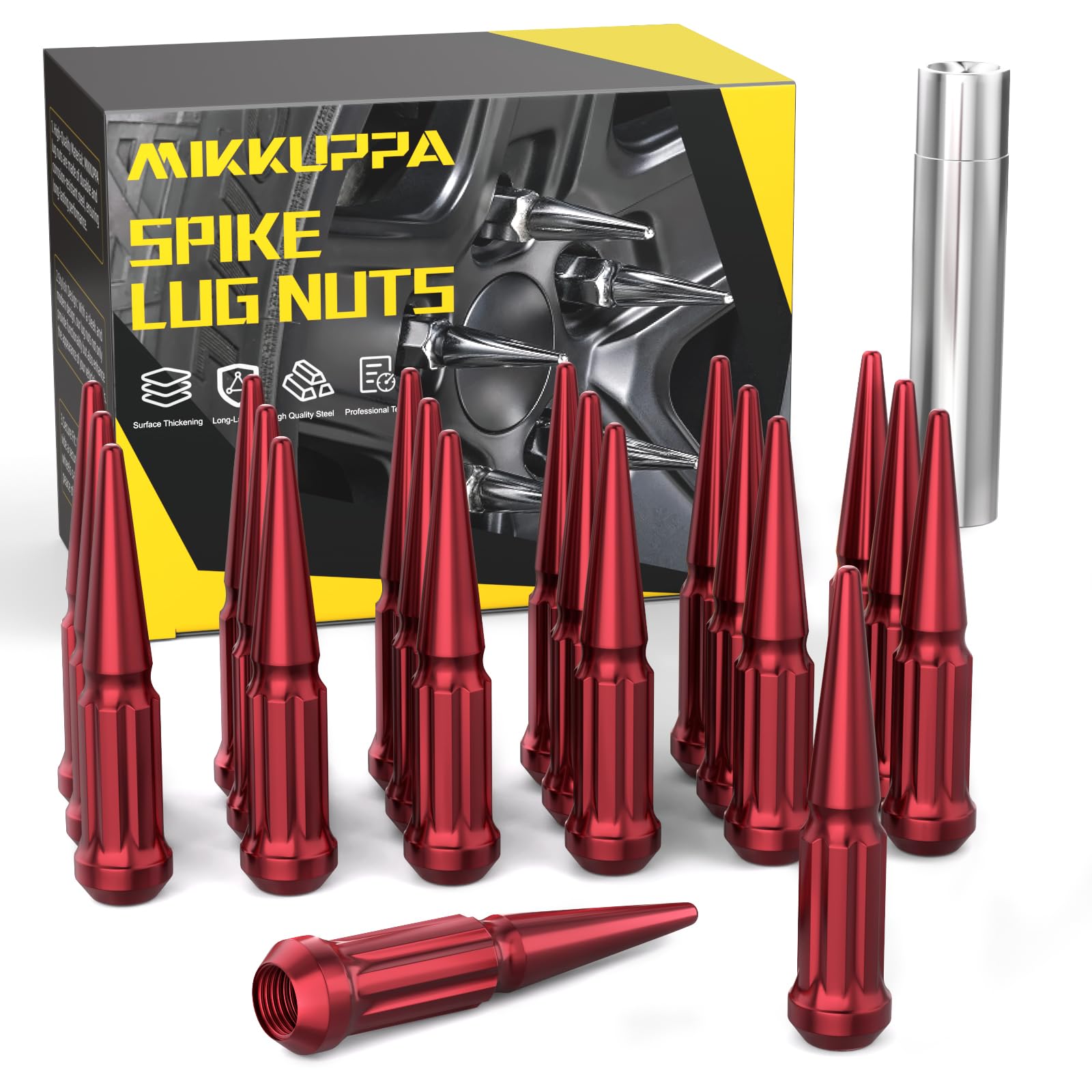 MIKKUPPA 23-Piece 1/2-20 Black Lug Nuts - Replacement For Jeep Wrangler, Liberty, Grand Cherokee