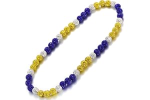 RWQIAN Baseball Beaded Necklace for Men Boys, Bling Drip Chains Inspired Accessory With Diamond Rhinestone Discoball, Jewelry Making Gift for Baseball Team Athletes