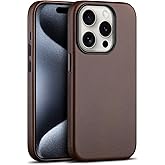 maogoam for iPhone 15 Pro Max Case Leather, Genuine Vegetable-Tanned Leather Case for iPhone 15 Pro Max 6.7",Compatible with MagSafe, Elegant Style, Dark Brown