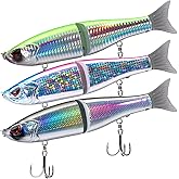 Bassdash SwimShad Glide Baits Jointed Swimbait Bass Pike Salmon Trout Muskie Fishing Lure,3-Pack