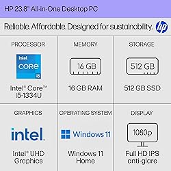 HP 23.8 inch All-in-One Desktop PC, FHD