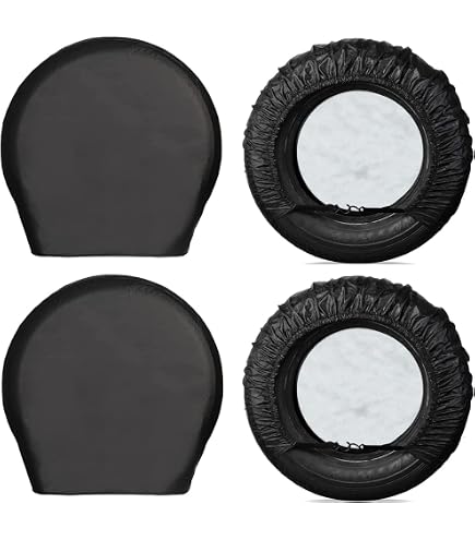 Lot De 4 Protège-pneus En Tissu Oxford étanche - Pour Camping-car, Remorque, Taille ~73x73x23 Cm