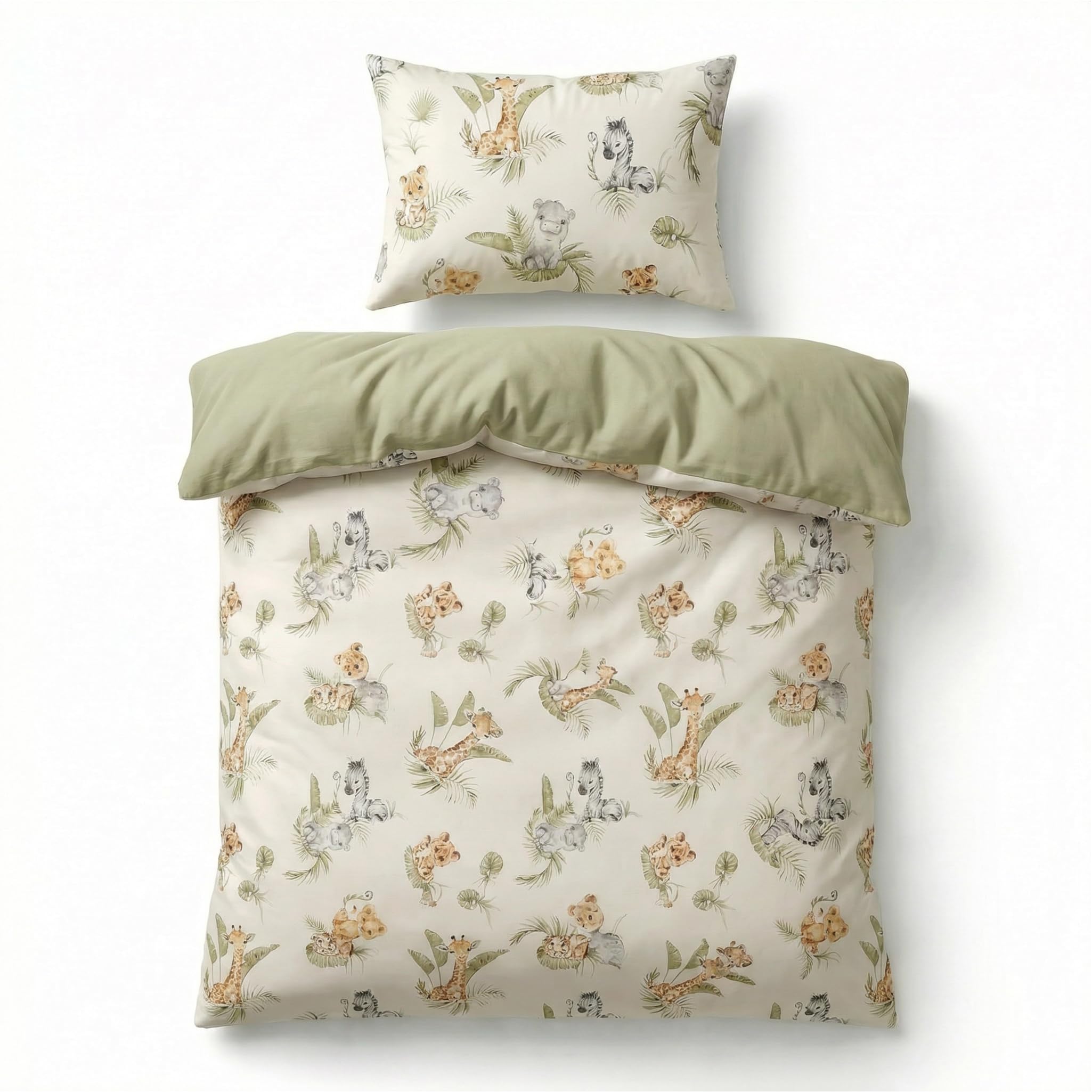 BABYSAFE Baby Cot Bed Duvet Cover Set Boys and Girls 120 X 90 with Toddler Pillowcase 40x60 Cm 100% Cotton - Toddler Duvet Cover Set in 100% Oeko-Tex Certified Cotton - Made in Europe