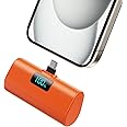 HHETP Mini Portable Charger Power Bank for iPhone 15 Series,[2024 Upgraded] 5200mAh PD USB C Battery Pack with LCD Display, Compatible with iPhone 15 Plus/15 Pro/15 Pro Max Android Phone-Orange