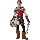 Spooktacular Creations Halloween Child Girl Viking Dragon Trainer Costume, Kids Renaissance Outfit for Holiday Dress Up Party
