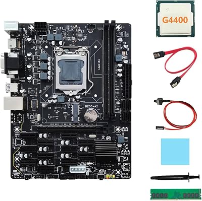 Lodokdre B250 V2.1 ETH Miner Motherboard 12PCIE w/ CPU RAM Cable Kit