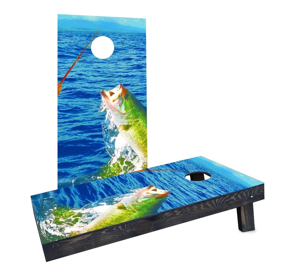 Custom Cornhole Boards "Bass Fishing" Cornhole Boards (Light Weight), 1x4 (Light