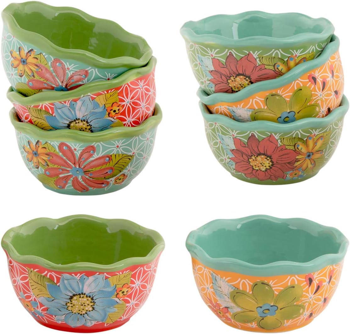Laurie Gates 8 Piece Daisy Collection 4 Inch Porcelain Nappy Bowl Set By Gibson Ceramic Bowls Kitchen Amazon Co Uk Kitchen Home