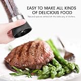 Rii Salt and Pepper Grinder Set, Adjustable Coarseness, Glass Body, 2 Pack view 6