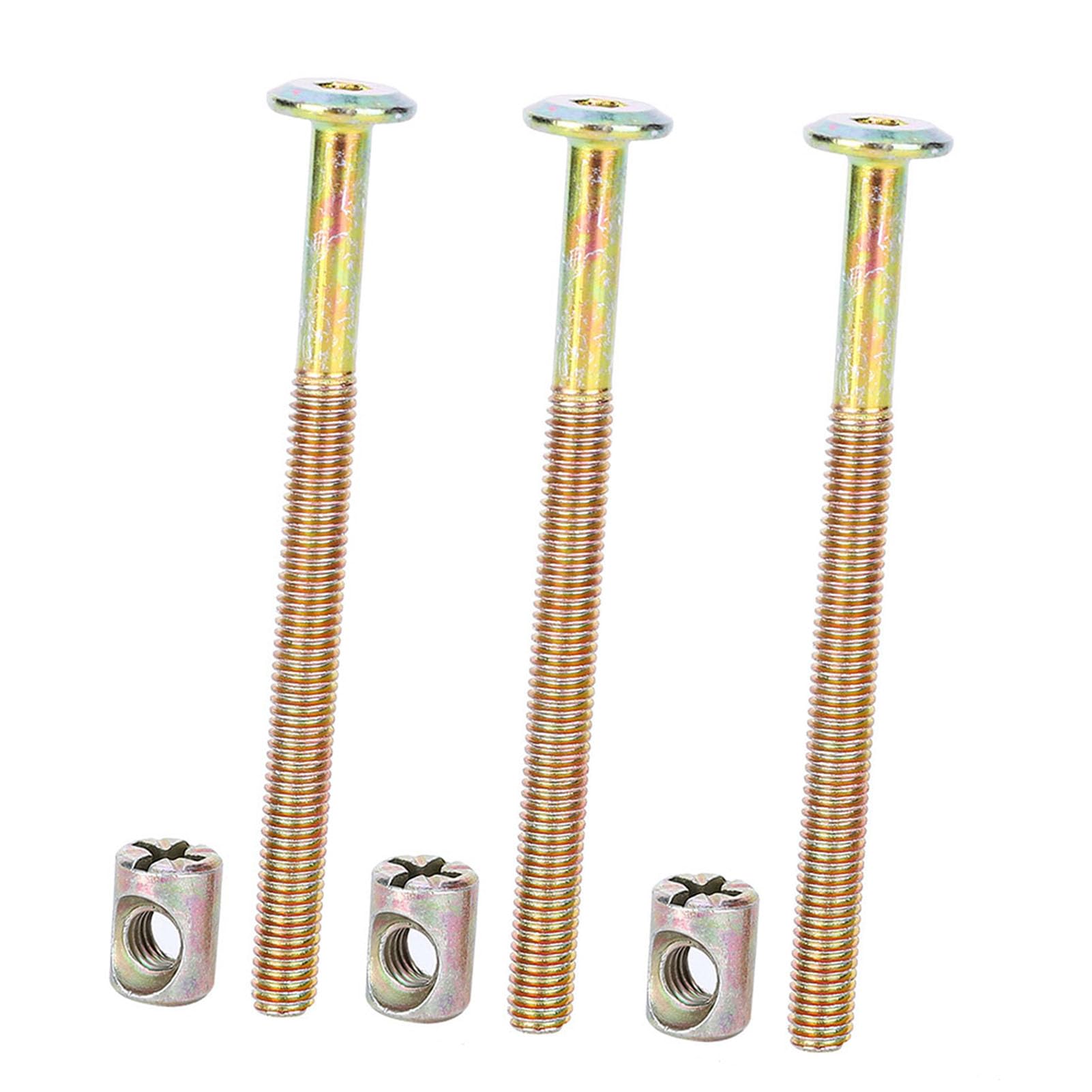 M6 Furniture Bolts Carbon Steel Galvanised with Nuts & Anchors 40mm/60mm/80mm/90mm/100mm, TRTA000724 (Pack of 10)