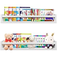 hundrecip Floating Book Shelves White 24inch Set of 2 for Nursery Bathroom Bedroom (White-24), 24 x 3.94 x 3.54 inch